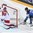 PARIS, FRANCE - MAY 8: Finland's Sebastian Aho #20 passes the puck while Czech Republic's Petr Mrazek #34 looks on during preliminary round action at the 2017 IIHF Ice Hockey World Championship. (Photo by Matt Zambonin/HHOF-IIHF Images)